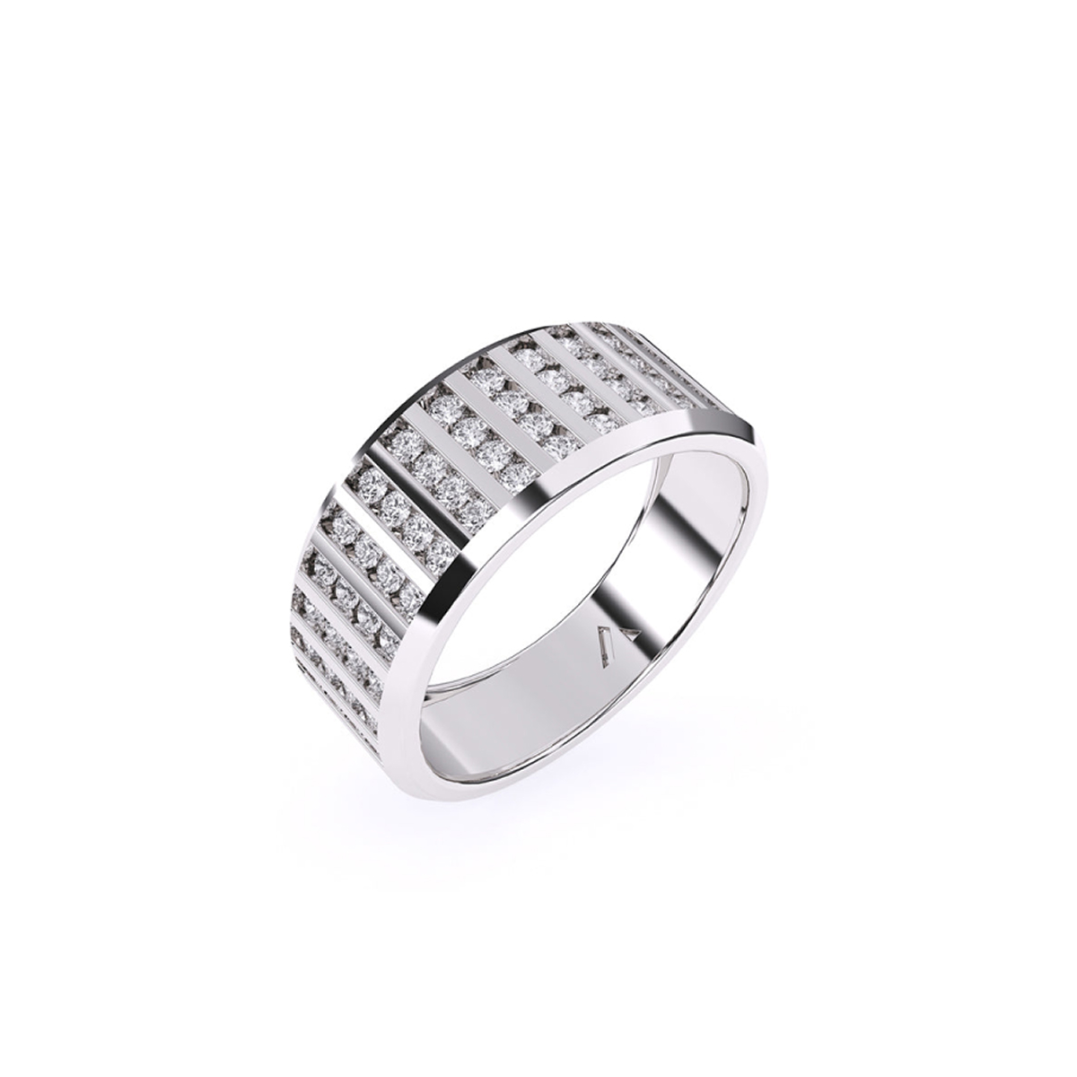 Elegant Channel Set Round Diamond Wedding Band